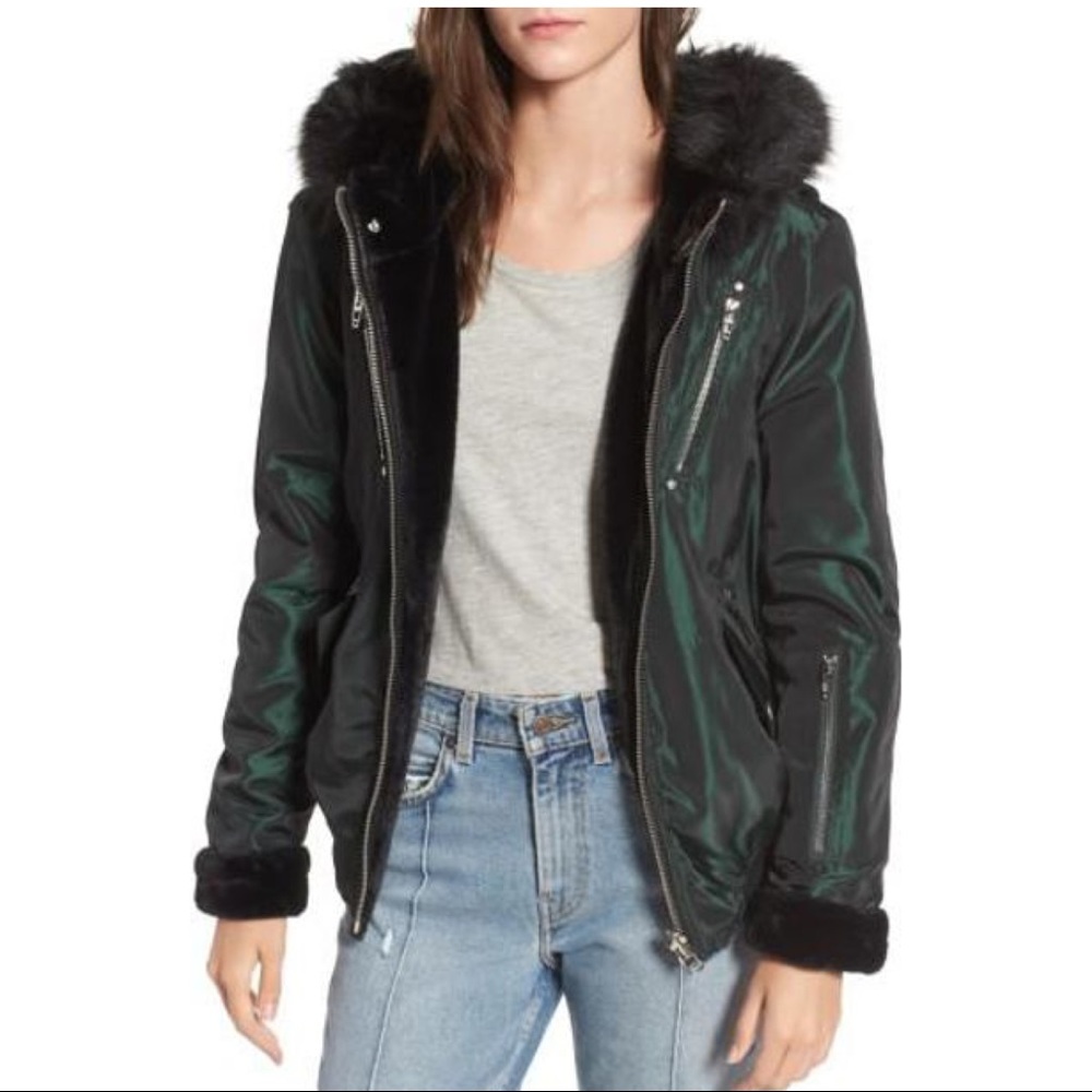 NWT [blank nyc] sailor jupiter faux fur jacket
